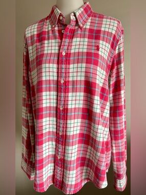Ralph Lauren Pink Tartan Classic Button-Down Collar Shirt